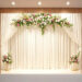 10 Dramatic White Floral Solid Color Wedding Backdrop Ideas
