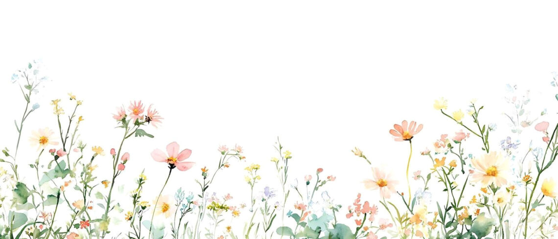 Whimsical Wildflower Banners in Soft Pastel Hues