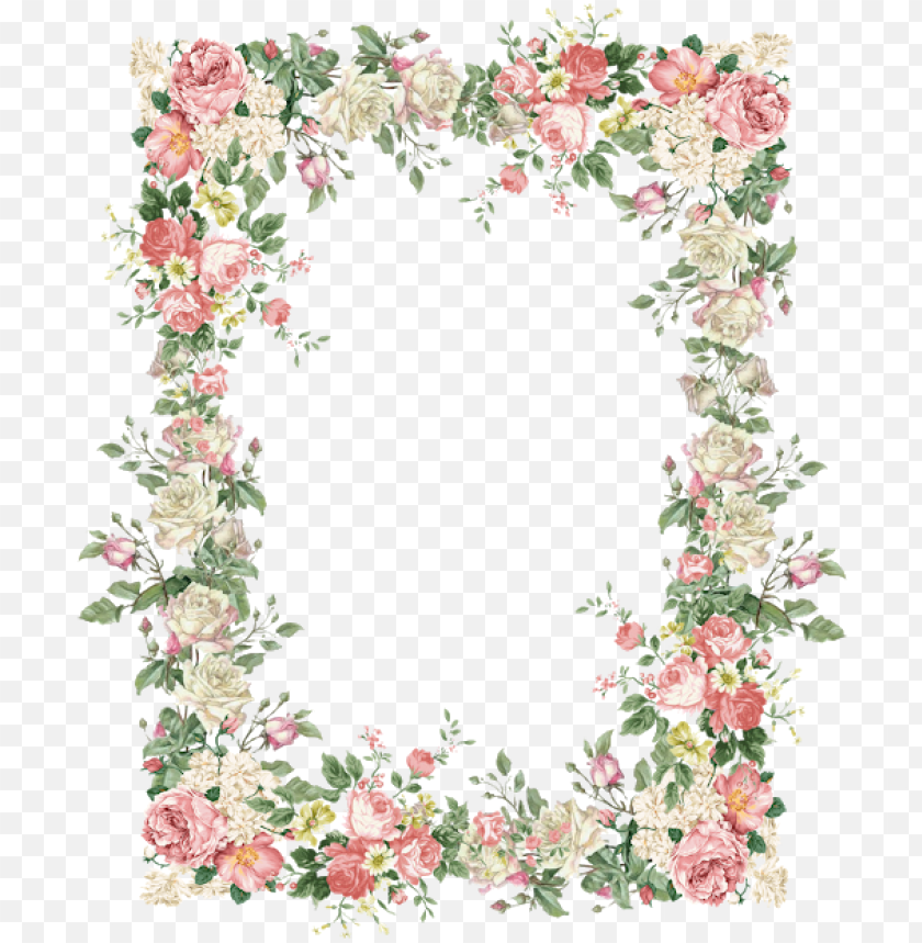 Free Vintage Floral Border PNG Downloads