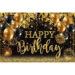 Golden Birthday Magic: Glitter Backdrop & Balloons for Unforgettable Parties