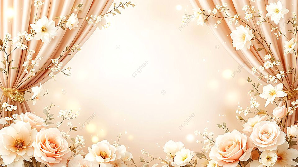 Soft Pink Floral Wedding Drapes in 1 Click