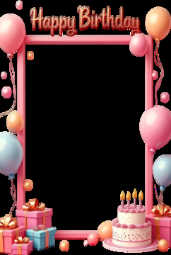 Free Happy Birthday Photo Frames in Pink