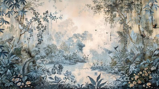 Breathe Calm with Nature’s Oasis Wallpaper