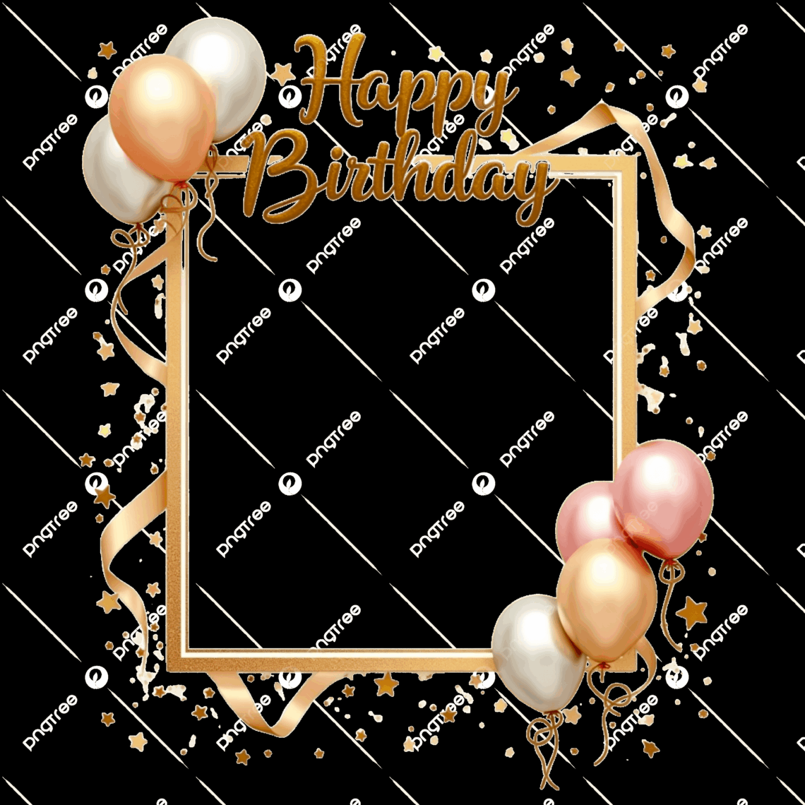 Gold Confetti Birthday Frame Designs (Free!)