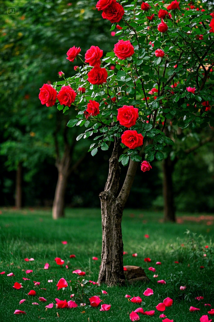 Rustic Rose Tree Gardening Idea