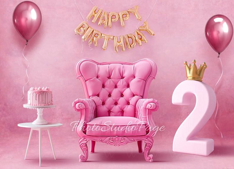 Sweet 2nd Birthday Backdrop for Baby Girl
