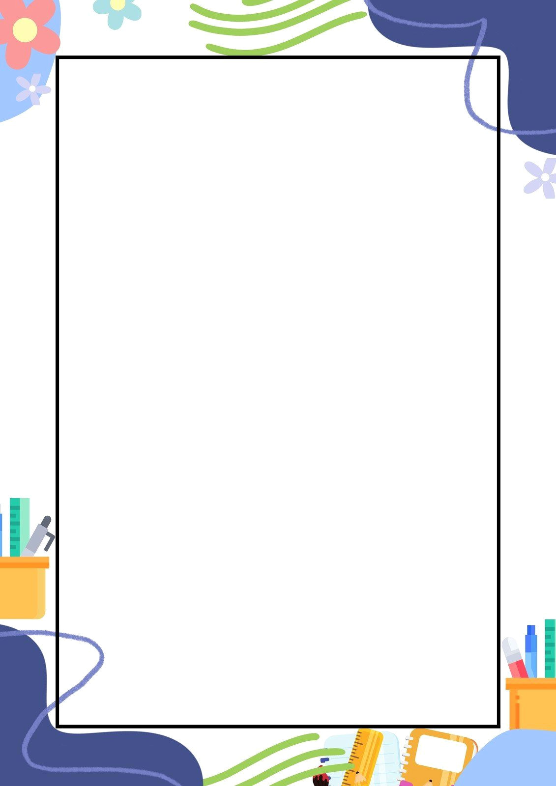 Pastel Perfection: School Page Border Templates