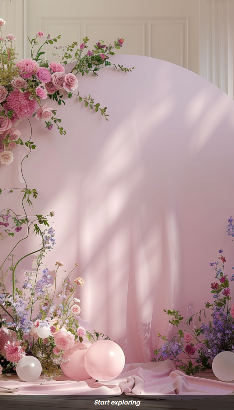 Dreamy Round Backdrop Wedding Photos