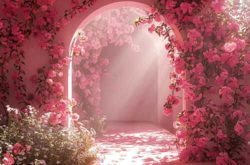 Luxurious Floral Wreath Backdrop for Elegant Wedding Weddings