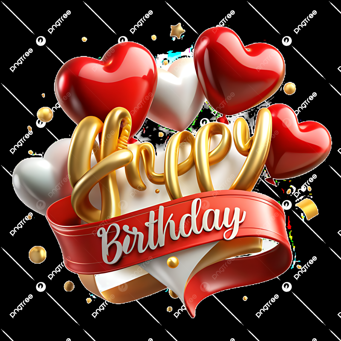 Bright Birthday Wishes in Gold and Red