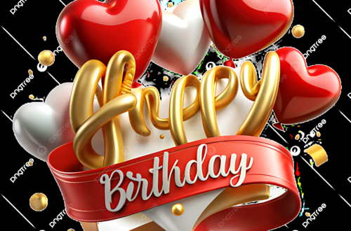 Bright Birthday Wishes in Gold and Red