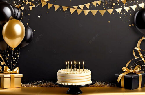 Imágenes de Fondo de Cumpleaños Negras: Descarga Gratuita con Acceso Dorado