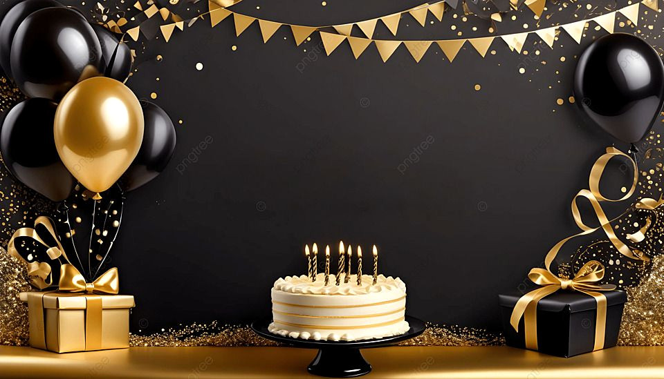 Imágenes de Fondo de Cumpleaños Negras: Descarga Gratuita con Acceso Dorado