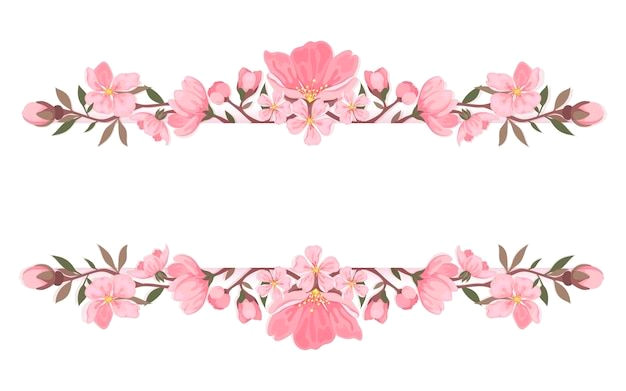 Floral Border: Spring Floral Wreath for Vouchers and Brochures