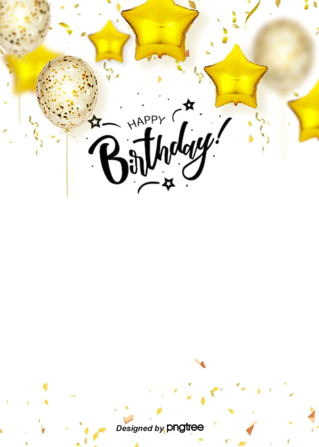 Golden Balloon Happy Birthday Background (Free Download)