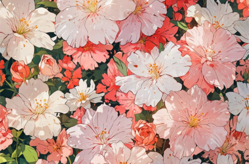 Pink and White Bloom Backyard Paradise