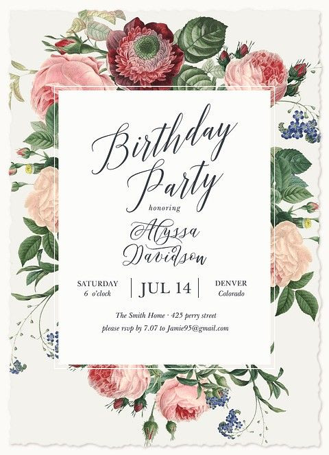 Classic Garden Party Invites for Adults
