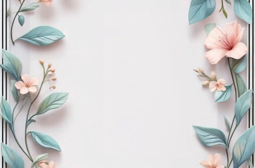 Ethereal Pastel Florals: Delicate Border Backgrounds for Wedding Invites