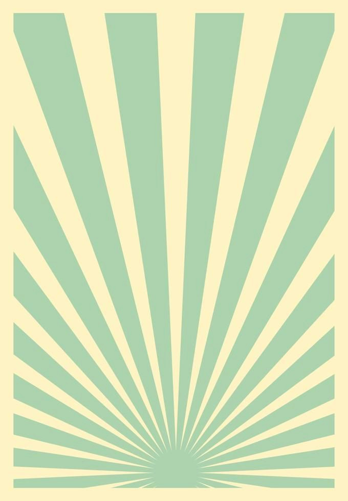 Green Vintage Sunburst Poster: Retro Art Explosion