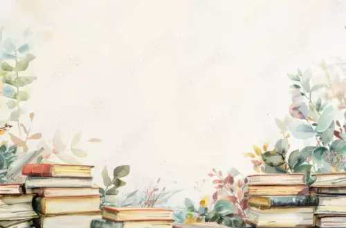 Beautiful Watercolor Book Background with Copy Space