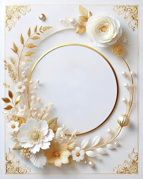 Golden Wedding Elegance: Luxury AI Invitation Backdrop