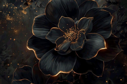 Elegant Black & Gold Floral Phone Wallpapers Elegant Black & Gold Floral Phone Wallpapers