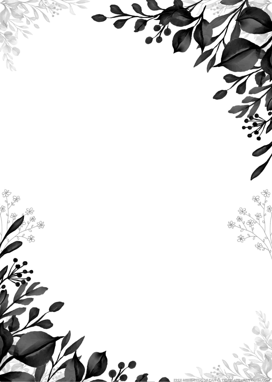 Elegant Black Florals: 20+ Wedding Invitation Templates