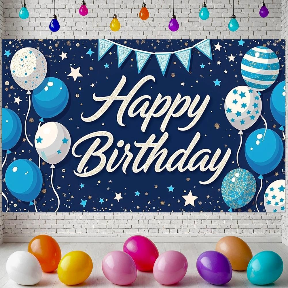 Dazzling Blue Birthday Backdrop for Unforgettable Parties