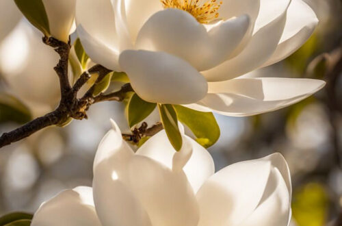 Elegant White Magnolia Blooms