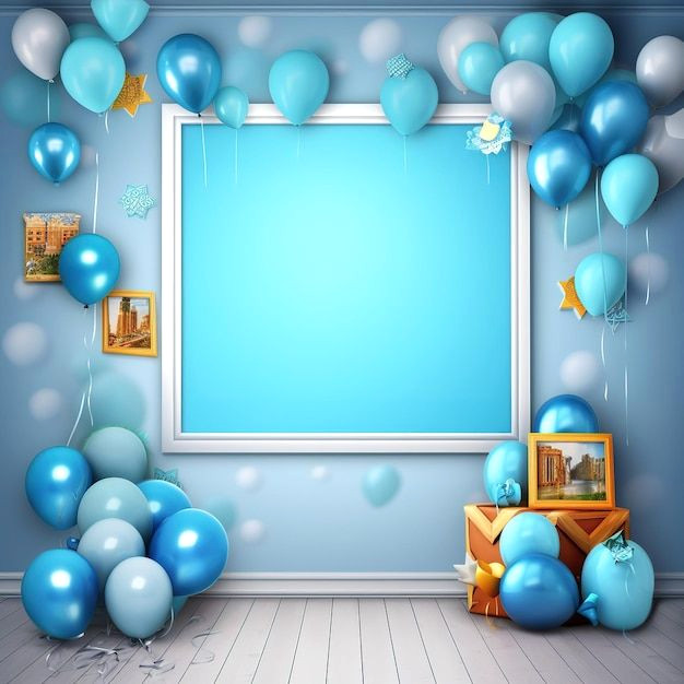 Balloons, Colors & Joy: AI-Generated Baby Shower Background