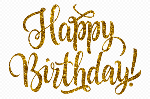 Golden Glitter Birthday Text in HD PNG Golden Glitter Birthday Text in HD PNG
