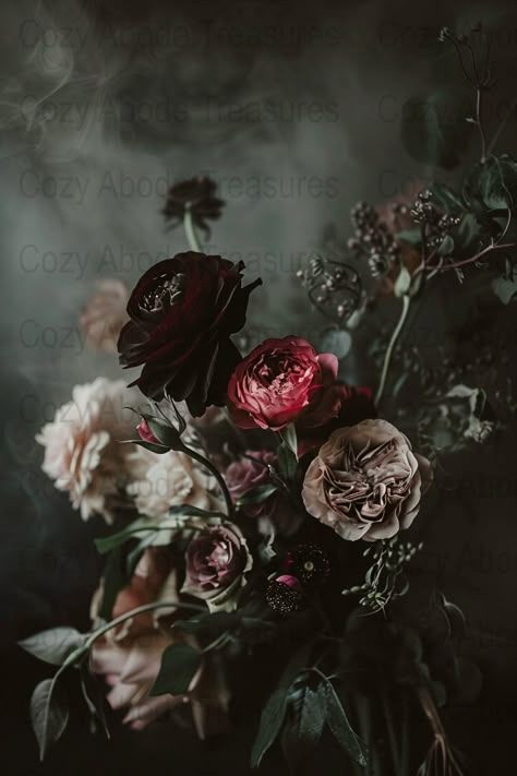 Mysterious Dark Florals: Gothic Roses Wall Art