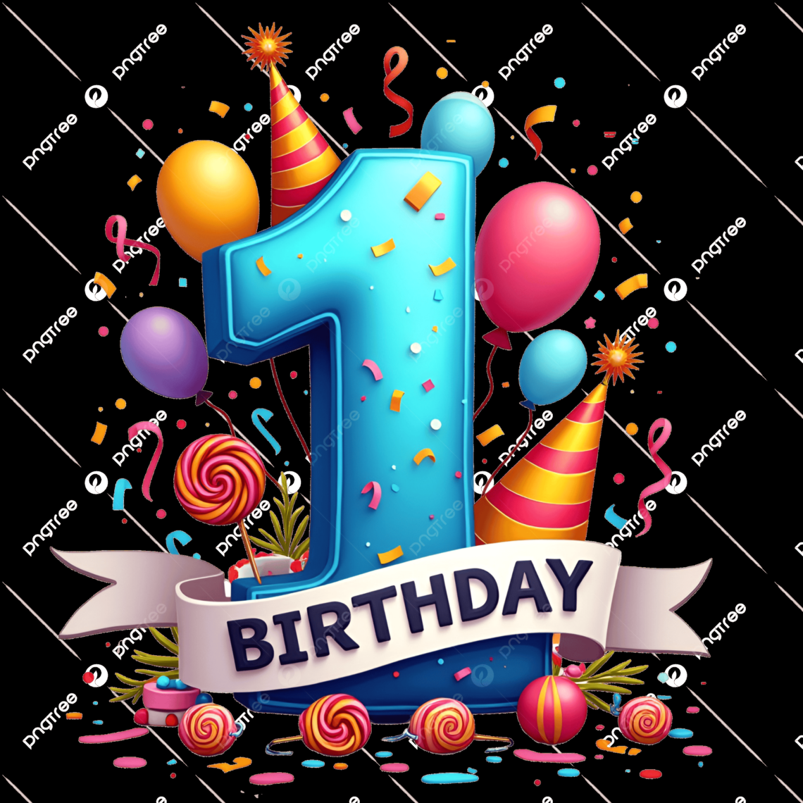 Free 1st Birthday Party Decor: Vibrant Cliparts & PNGs