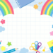 Bright Educational Backgrounds: Colorful Pencil Clouds, Fun School Graphics, Rainbow Scenes for Kids