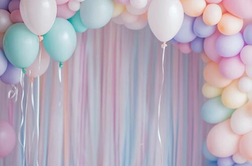 Soft Pastel Birthday Backdrop: Instant Download