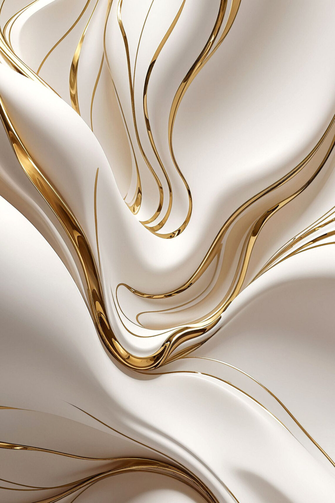 Luminous Abstract Forms: Shimmering Liquid Metal