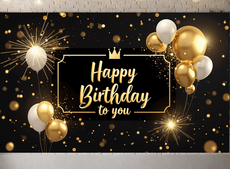 Create a Crowned Birthday Celebration with this Glitzy Gold Balloon Banner