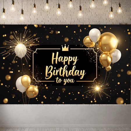 Create a Crowned Birthday Celebration with this Glitzy Gold Balloon Banner