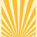 Retro Sunburst Poster Design: Yellow & Black Stripes with Central Radiant Sun