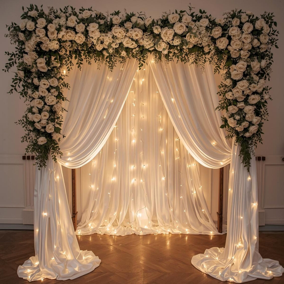 Elegant Wedding Ceremony Decor: Dramatic Floral Arches