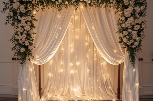 Elegant Wedding Ceremony Decor: Dramatic Floral Arches