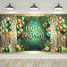 Elegant Spring Birthday Banner: Green, Gold & Blooms