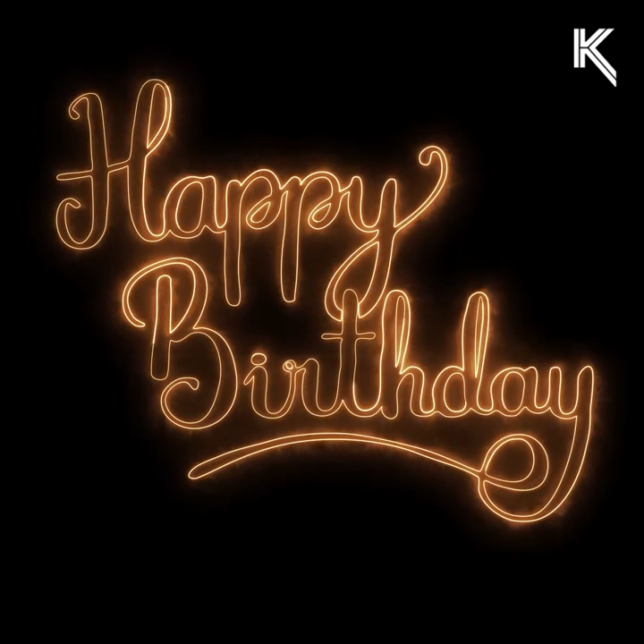 Glowing Birthday Wishes: Animation Text for Happy Birthday Celebration