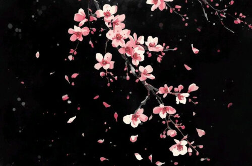 Romantic Cherry Blossom Watercolor Wallpaper