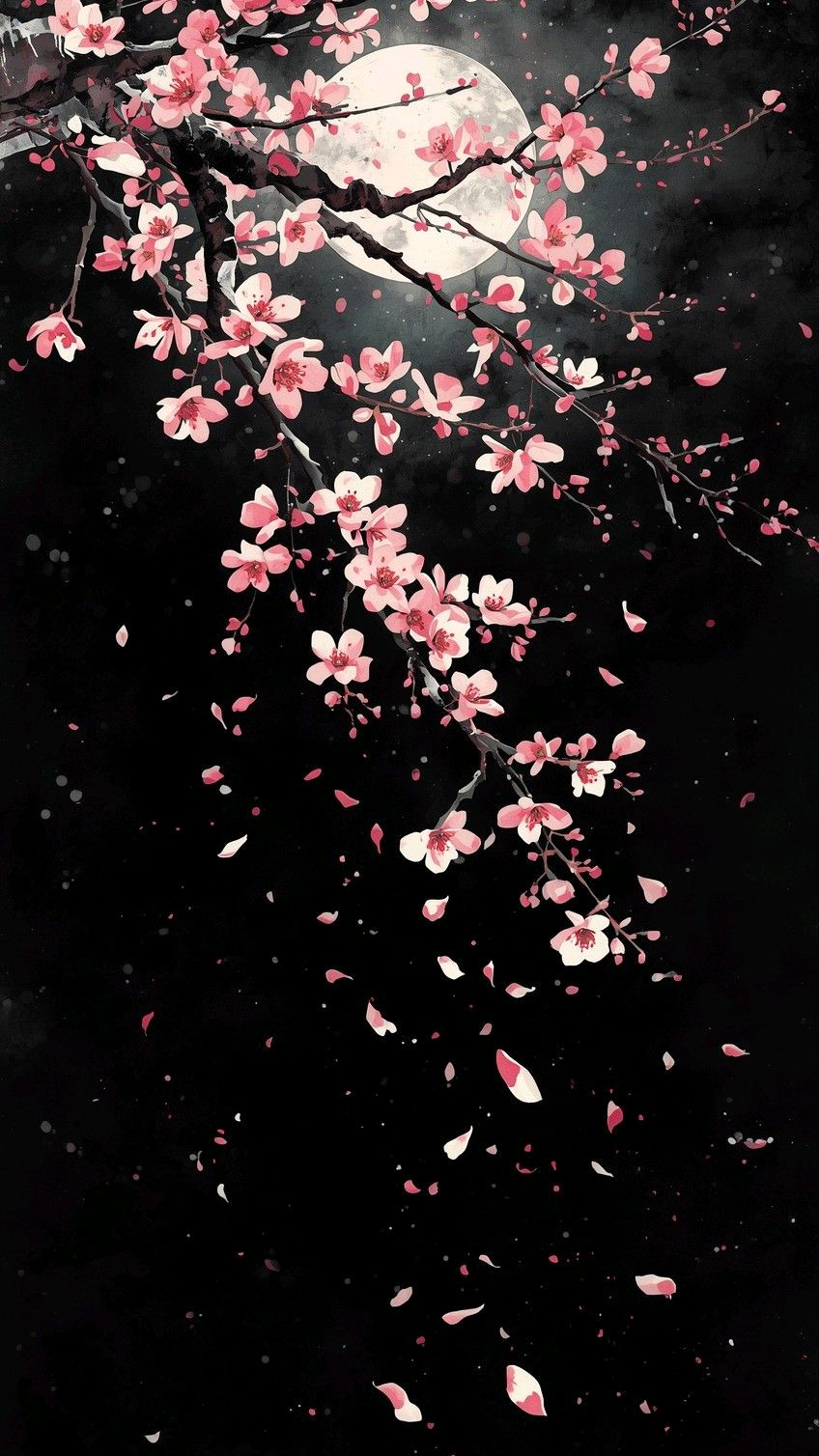 Romantic Cherry Blossom Watercolor Wallpaper