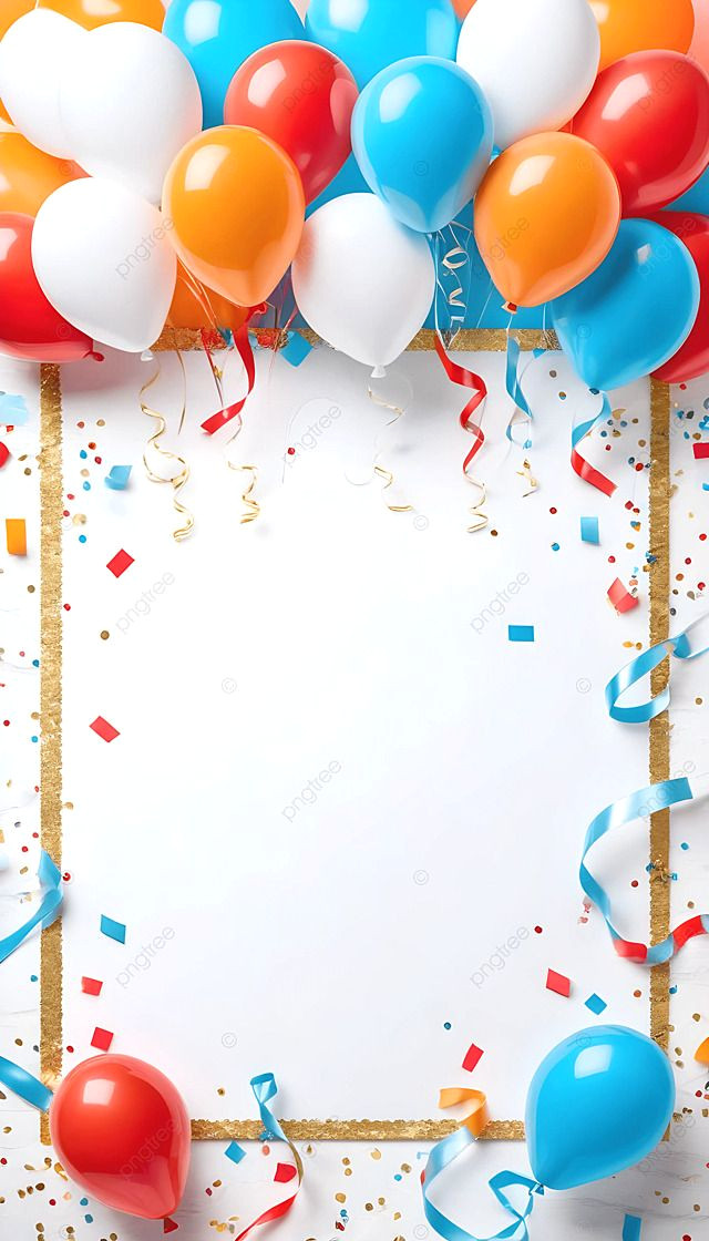 Colorful Balloon Birthday Background (Free PNG Download)
