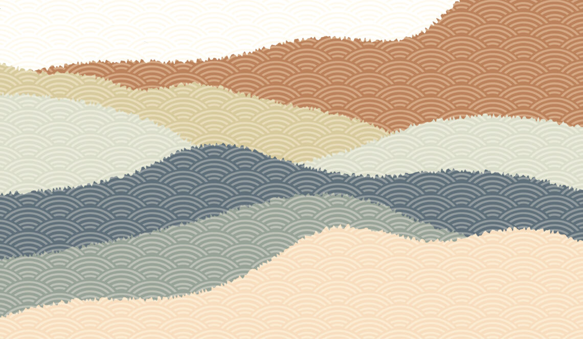 Mountain Wave Oasis: Japanese-Inspired Landscape Decor