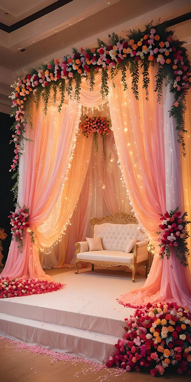 ‘Elegant Wedding Backdrop: Download Free PNG’