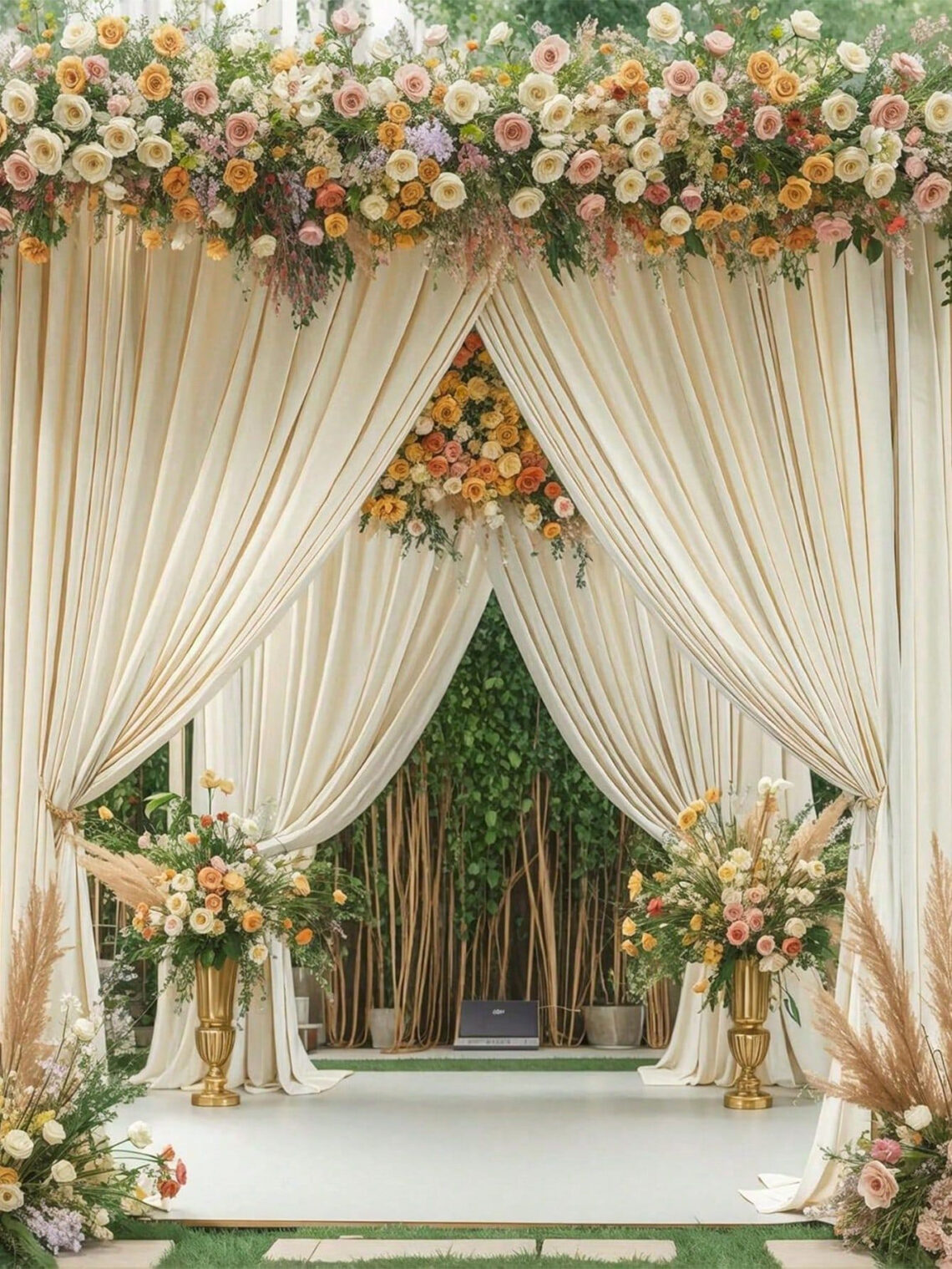 Simple Blanc Rideau pour Noël, Mariage ou Fête