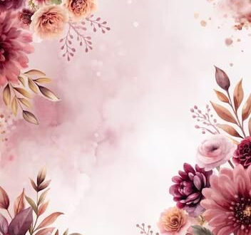 Blooming Floral Border: Free Pink & Purple Watercolor Background Blooming Floral Border: Free Pink & Purple Watercolor Background